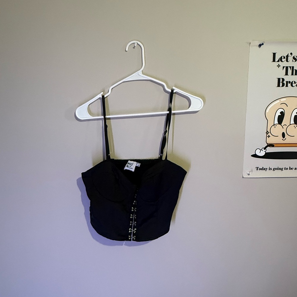 Princess Polly Black Corset Crop Top
